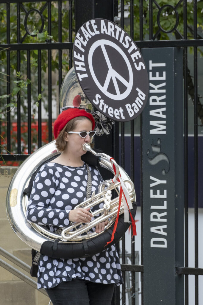 Honk! Bradford: A Rhythmic Countdown Begins Post image 3 Image name darley street market peace artistes 3 the 3 image from the post Honk! Bradford: A Rhythmic Countdown Begins in Yorkshire.com.