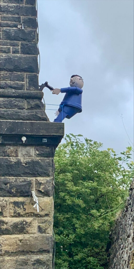 Why Is There A Flowerpot Man Of Fred Dibnah Climbing A Mill In Settle? Post image 1 Image name unnamed 54 the 1 image from the post Why Is There A Flowerpot Man Of Fred Dibnah Climbing A Mill In Settle? in Yorkshire.com.