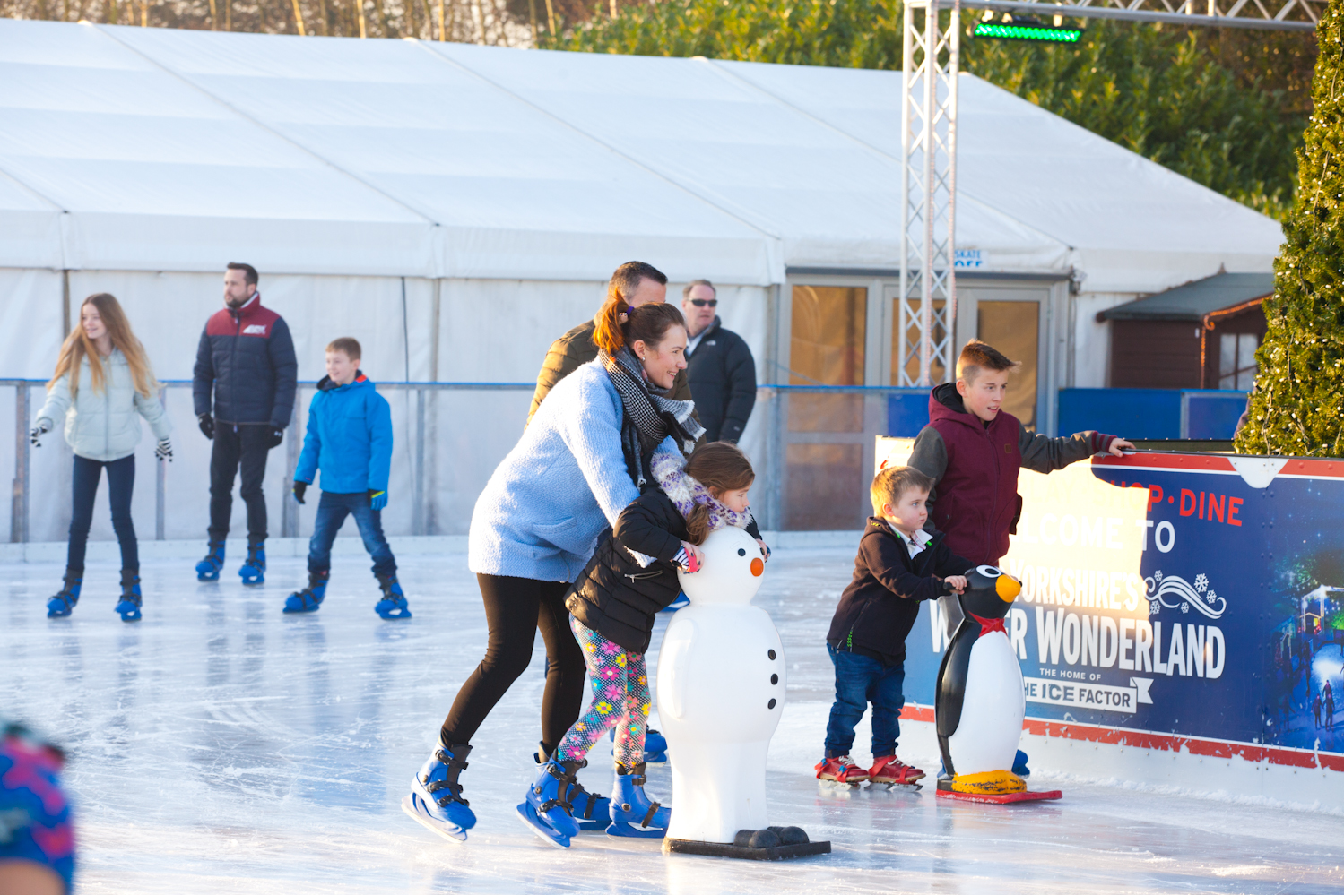 Image name Family skating at Yorkshires Winter Wonderland the 26 image from the post What's On At Yorkshire Winter Wonderland At McArthurGlen Designer Outlet York This Year? in Yorkshire.com.