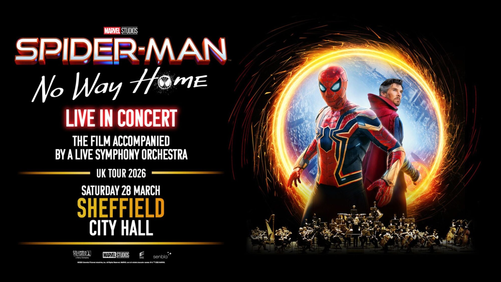 Image name Spider Man No Way Home in Concert Film with Live Orchestra at Sheffield City Hall Oval Hall Sheffield the 4 image from the post Spider-Man: No Way Home in Concert - Film with Live Orchestra at Sheffield City Hall Oval Hall, Sheffield in Yorkshire.com.