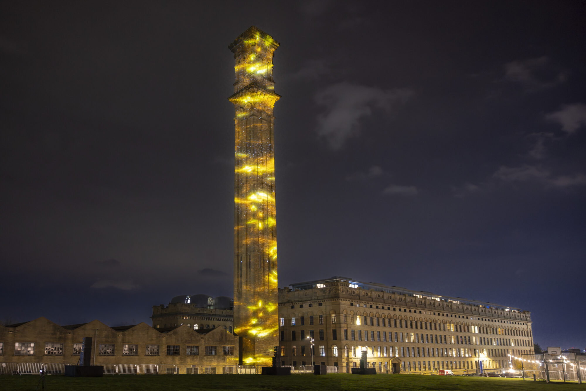 Image name 23550 STRIKE Bradford2025 HistoricEngland LH3 © Historic England the 18 image from the post What Is The Strike Light Show At Lister Mill For Bradford 2025 City Of Culture? in Yorkshire.com.
