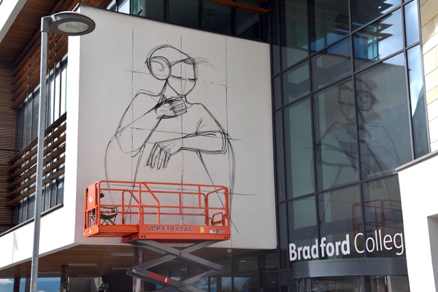 Image name Afghan Artist work the 1 image from the post What Is The Story Behind The New Shamsia Hassani Mural At Bradford College? in Yorkshire.com.