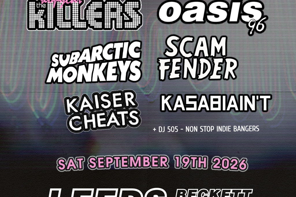 Image name Tribute Festival Killers v Fender v Monkeys v Oasis v Kasabian v Kaiser at Leeds Beckett Students Union Leeds the 8 image from the post Tribute Festival - Killers v Fender v Monkeys v Oasis v Kasabian v Kaiser at Leeds Beckett Students' Union, Leeds in Yorkshire.com.