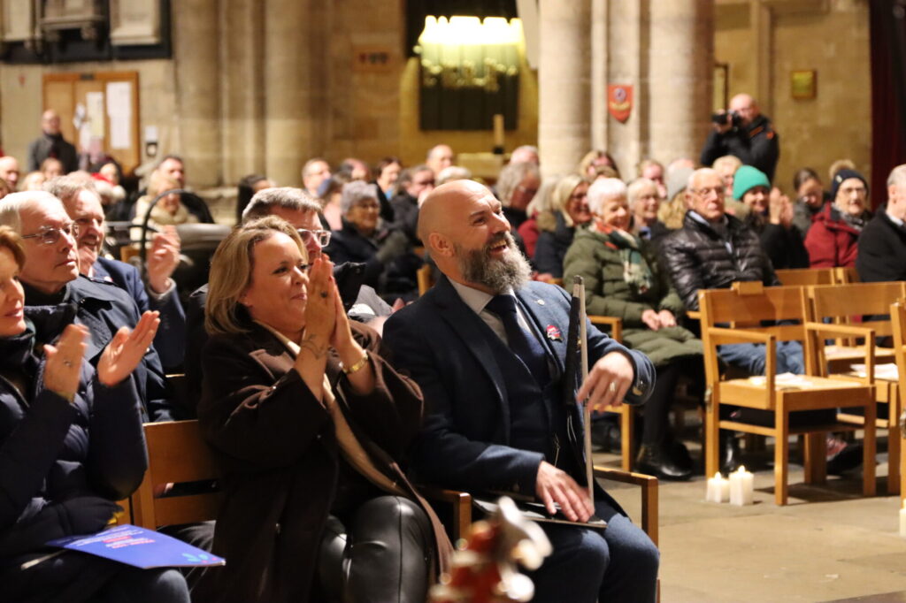 Henshaws Festive Showcase Raises £6,000 For Charity Post image 6 Image name Dave Steele in the audience the 6 image from the post Henshaws Festive Showcase Raises £6,000 For Charity in Yorkshire.com.