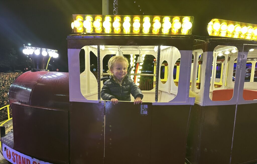 Yorkshire's Winter Wonderland Opens for its 20th Year in York Post image 3 Image name Enjoying the Train ride at Yorkshires Winter Wonderland the 3 image from the post Yorkshire's Winter Wonderland Opens for its 20th Year in York in Yorkshire.com.
