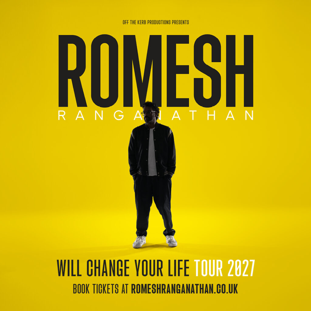 Image name Romesh Tour2027 BOOKTICKETS 1080x1080px 7 the 1 image from the post When is Romesh Ranganathan on Tour in Yorkshire? in Yorkshire.com.