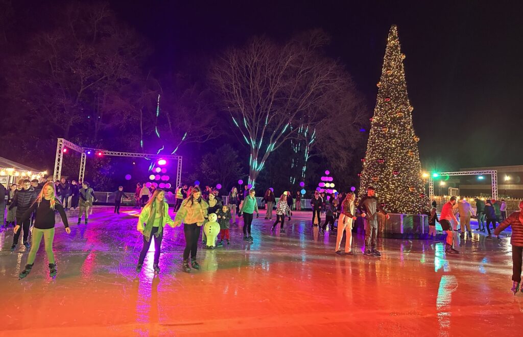 Yorkshire's Winter Wonderland Opens for its 20th Year in York Post image 5 Image name Skaters enjoy the colourful woodland backdrop to Yorkshires Winter Wonderland the 5 image from the post Yorkshire's Winter Wonderland Opens for its 20th Year in York in Yorkshire.com.