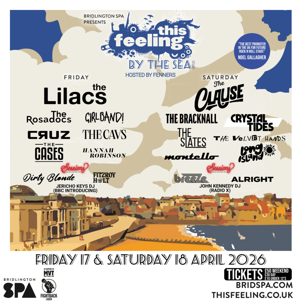 Lineup Announced for Indie Music Festival At Bridlington Spa Post image 2 Image name This Feeling By The Sea Final Line Up 2026 SQ the 2 image from the post Lineup Announced for Indie Music Festival At Bridlington Spa in Yorkshire.com.