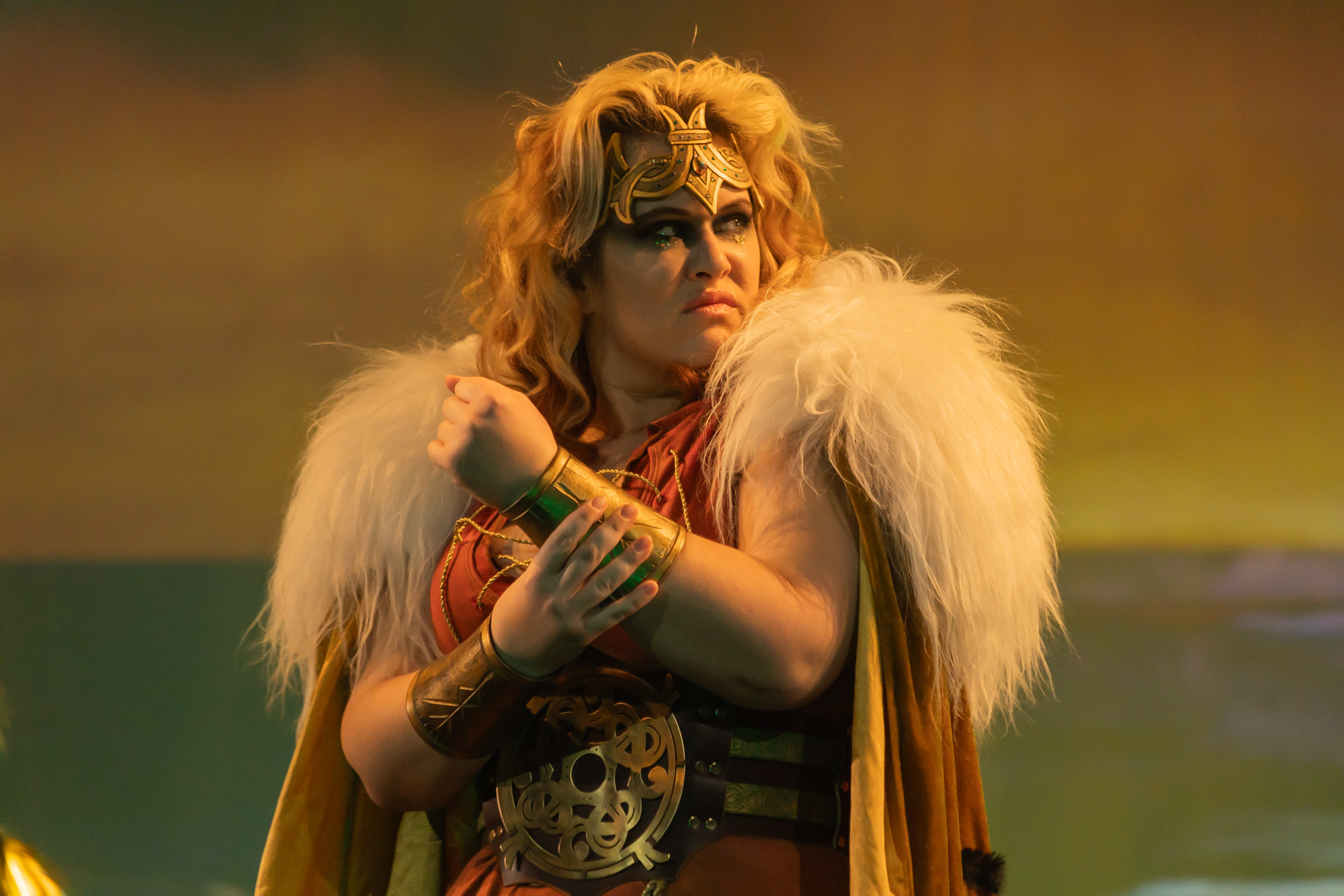 Image name 02 Mythos Ragnarok by Andrea Klem featuring Louise Young as Gullvieg the 9 image from the post Where To See Mythos: Ragnarök In Yorkshire in Yorkshire.com.